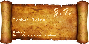 Zombai Irina névjegykártya